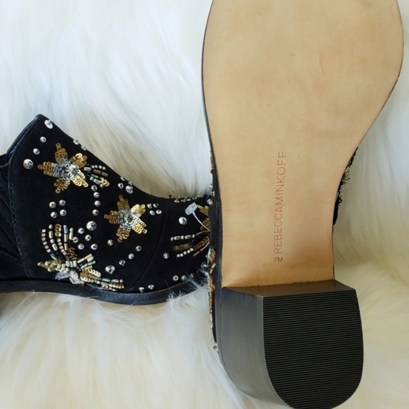 NWOB Rebecca Minkoff Lucy Beaded Sequin Booties 7 - Picture 6 of 7
